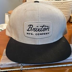 Brixton MFG Company suede, ribbed, snap back cream/black